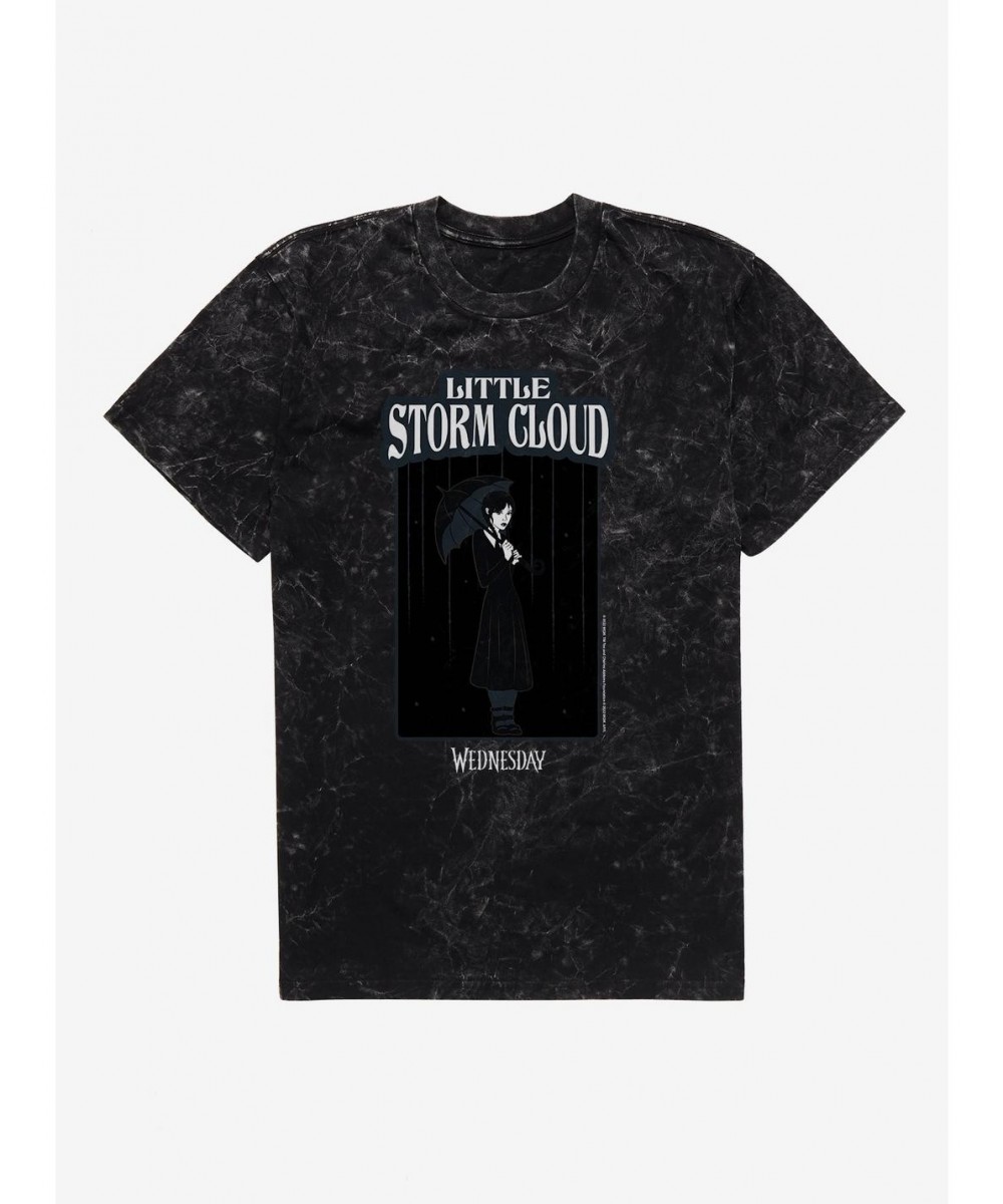 New Arrival Wednesday Little Storm Cloud Portrait Mineral Wash T-Shirt $9.84 T-Shirts