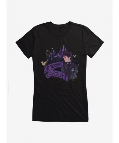 Special Wednesday Nevermore Academy Building Girls T-Shirt $7.47 T-Shirts