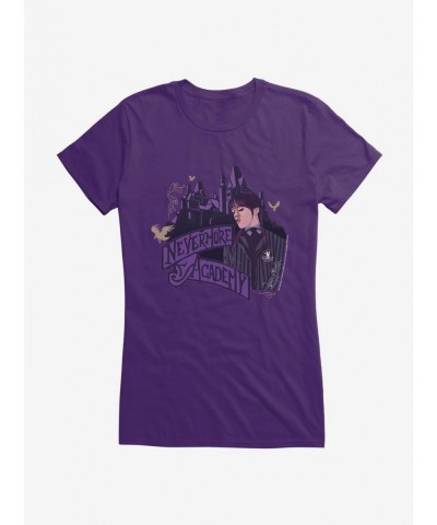 Special Wednesday Nevermore Academy Building Girls T-Shirt $7.47 T-Shirts