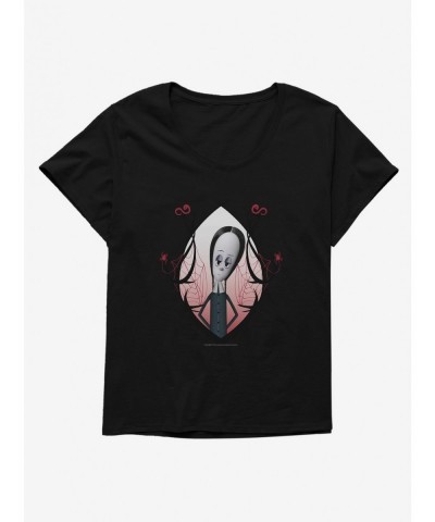 Discount Sale Addams Family Wednesday Spiderwebs Girls T-Shirt Plus Size $14.65 T-Shirts