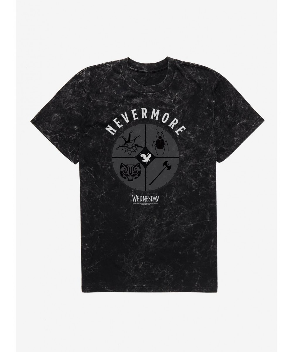 Pre-sale Wednesday Nevermore Icon Set Mineral Wash T-Shirt $10.36 T-Shirts