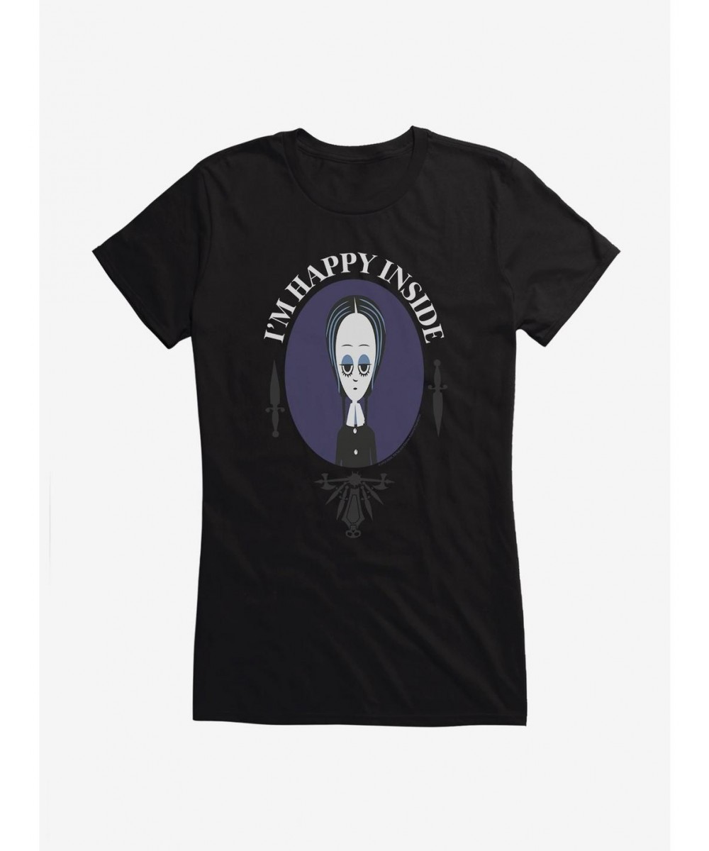 Limited-time Offer Addams Family Movie I'm Happy Inside Girls T-Shirt $8.72 T-Shirts