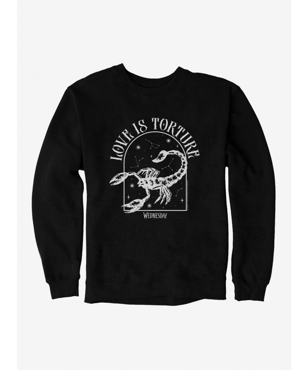 Discount Sale Wednesday Love Is Torture Sweatshirt $11.81 Sweatshirts