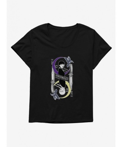 Flash Sale Wednesday Moon And Stars Doppleganger Card Girls T-Shirt Plus Size $10.76 T-Shirts