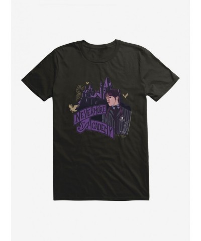 Big Sale Wednesday Nevermore Academy Building T-Shirt $7.89 T-Shirts