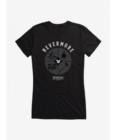 Huge Discount Wednesday Nevermore Icon Set Girls T-Shirt $9.96 T-Shirts