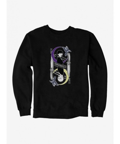 Huge Discount Wednesday Moon And Stars Doppleganger Card Sweatshirt $11.07 Sweatshirts