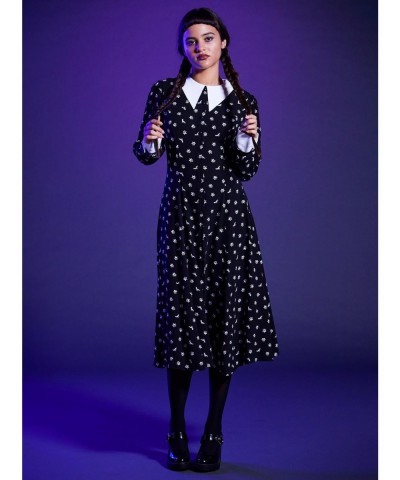 Hot Sale Wednesday Icons Collar Long-Sleeve Dress $19.96 Dresses