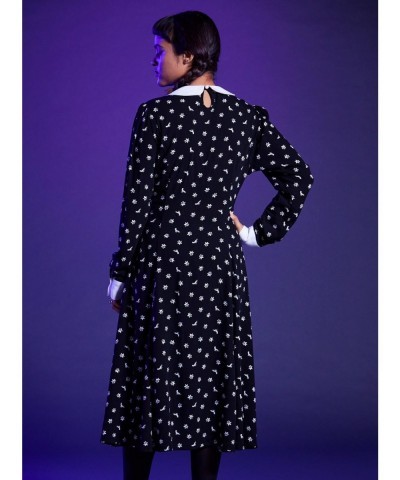 Hot Sale Wednesday Icons Collar Long-Sleeve Dress $19.96 Dresses