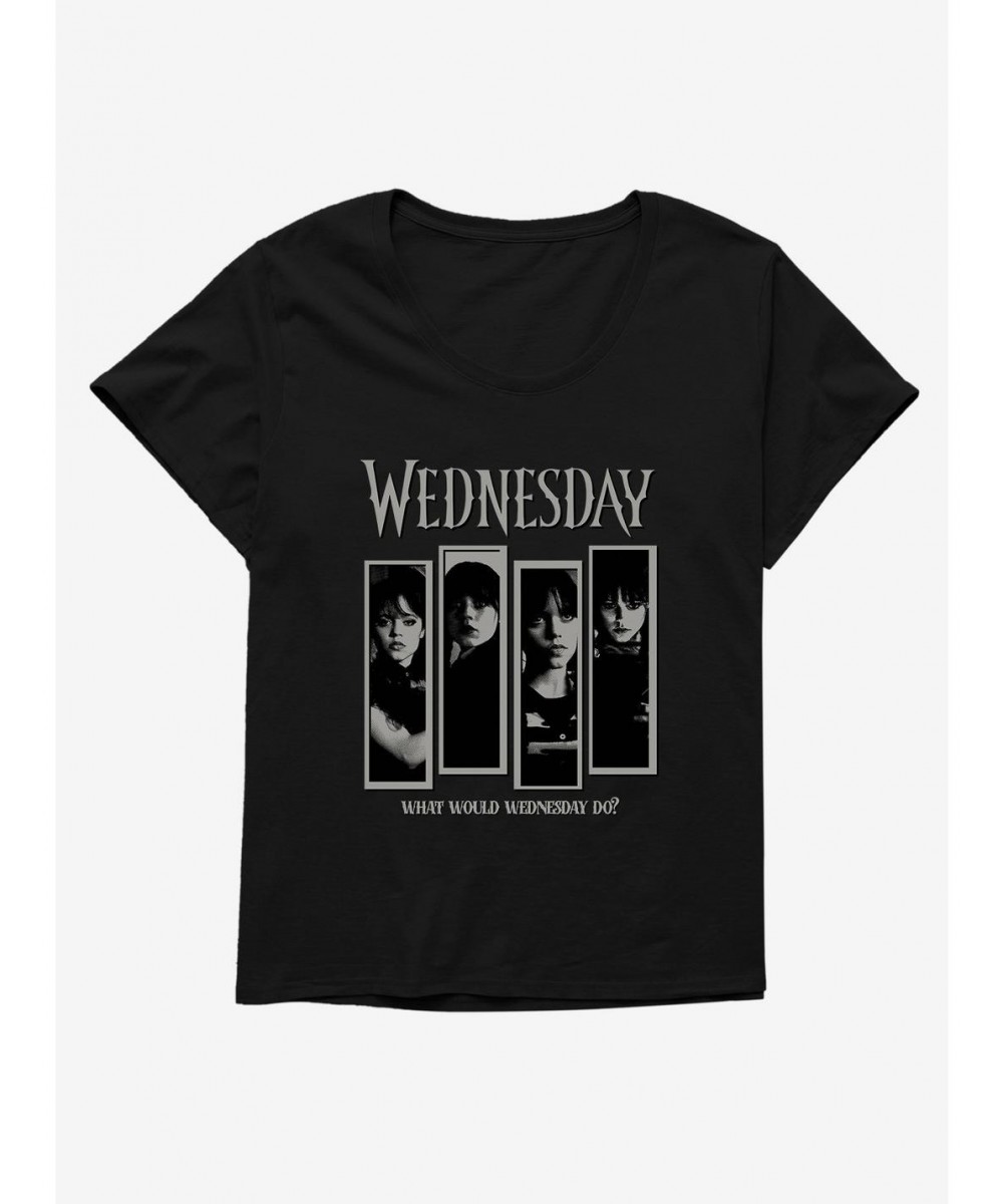 Clearance Wednesday What Would Wednesday Do? Panels Girls T-Shirt Plus Size $14.95 T-Shirts