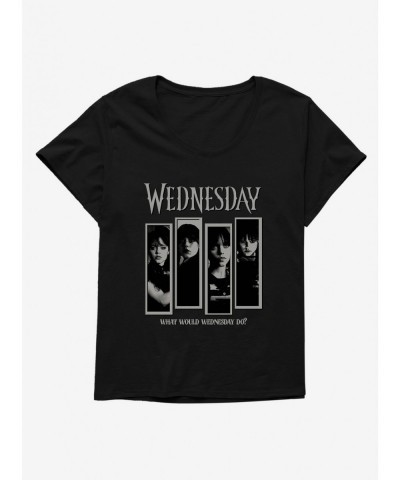 Clearance Wednesday What Would Wednesday Do? Panels Girls T-Shirt Plus Size $14.95 T-Shirts