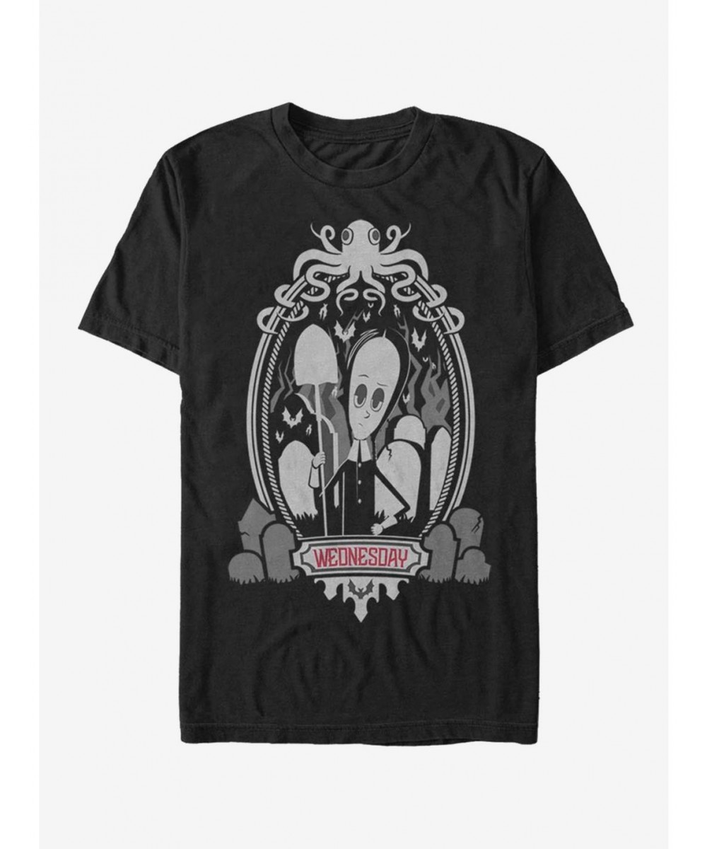 Exclusive Price The Addams Family Wednesday Frame T-Shirt $7.41 T-Shirts