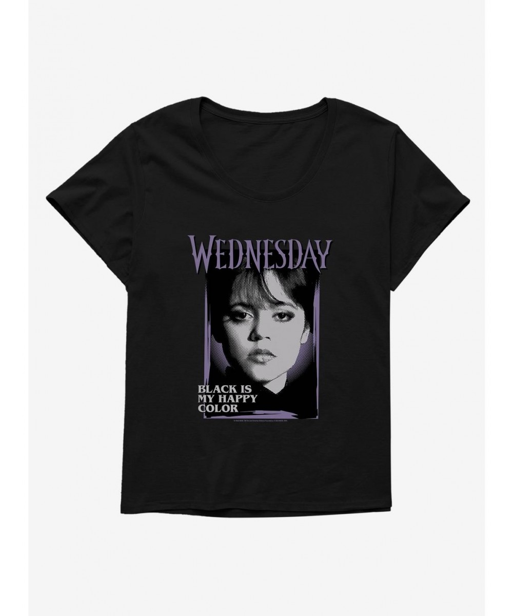 Limited-time Offer Wednesday Black Is My Happy Color Girls T-Shirt Plus Size $9.57 T-Shirts