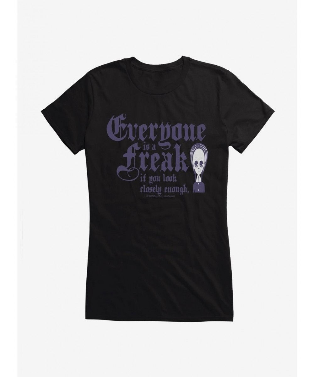 Huge Discount Addams Family Everyone Is A Freak Girls T-Shirt $11.21 T-Shirts