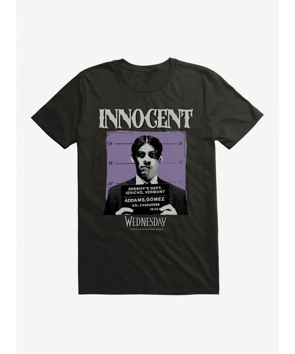 Big Sale Wednesday Innocent Gomez Mug Shot T-Shirt $8.84 T-Shirts