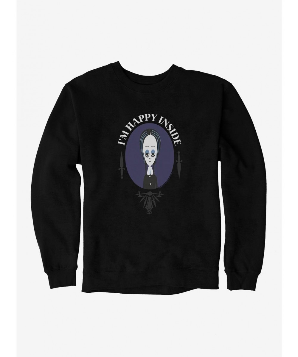 Hot Selling The Addams Family I'm Happy Inside Sweatshirt $11.44 Sweatshirts