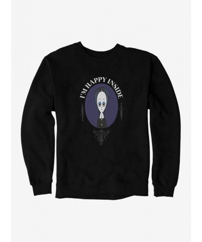 Hot Selling The Addams Family I'm Happy Inside Sweatshirt $11.44 Sweatshirts