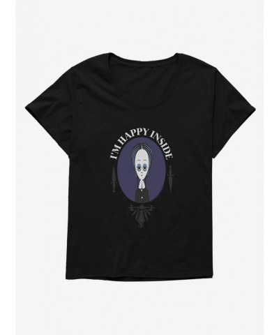 Value Item Addams Family Movie I'm Happy Inside Girls T-Shirt Plus Size $13.16 T-Shirts