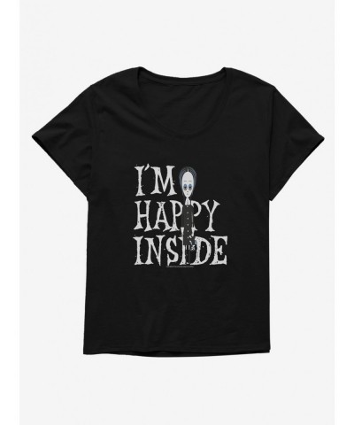 Exclusive Price Addams Family I'm Happy Inside Girls T-Shirt Plus Size $14.05 T-Shirts