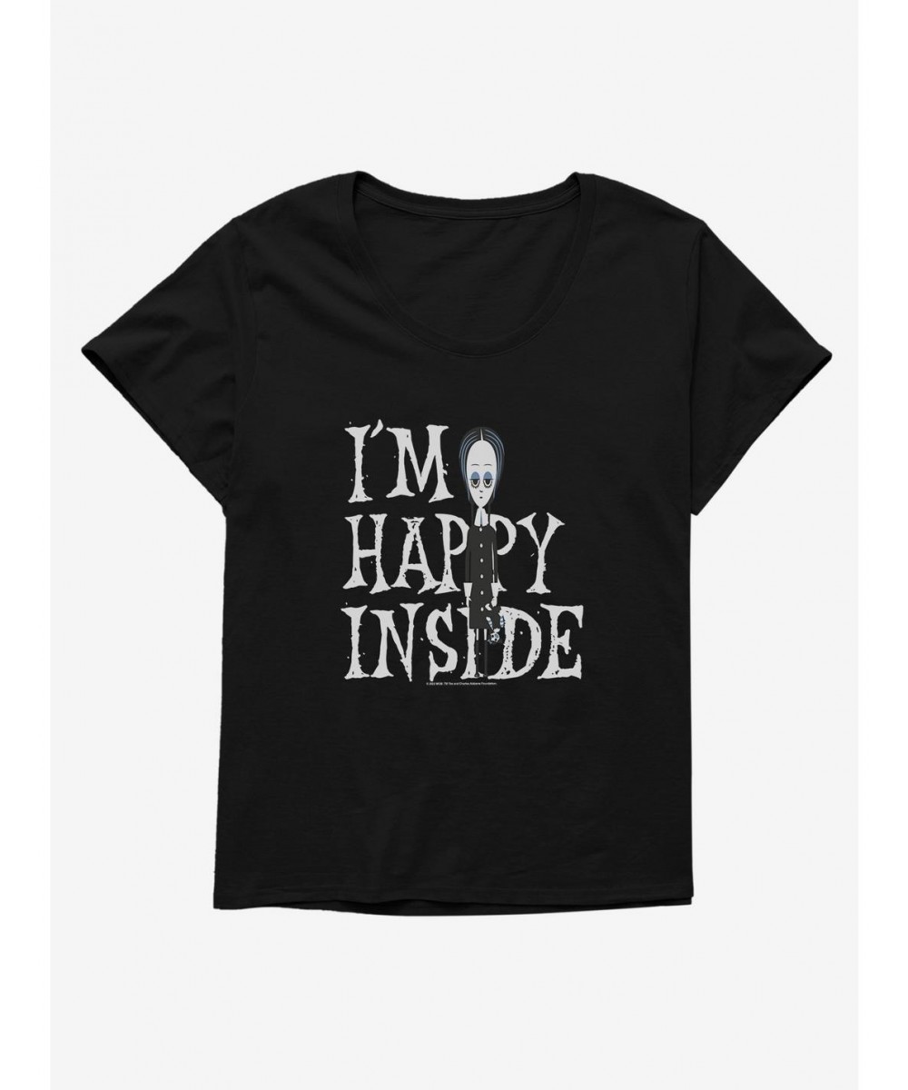 Exclusive Price Addams Family I'm Happy Inside Girls T-Shirt Plus Size $14.05 T-Shirts