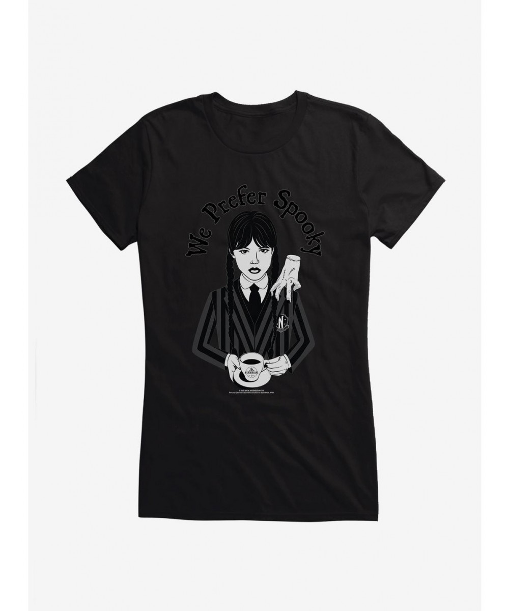 Sale Item Wednesday We Prefer Spooky Girls T-Shirt $8.96 T-Shirts