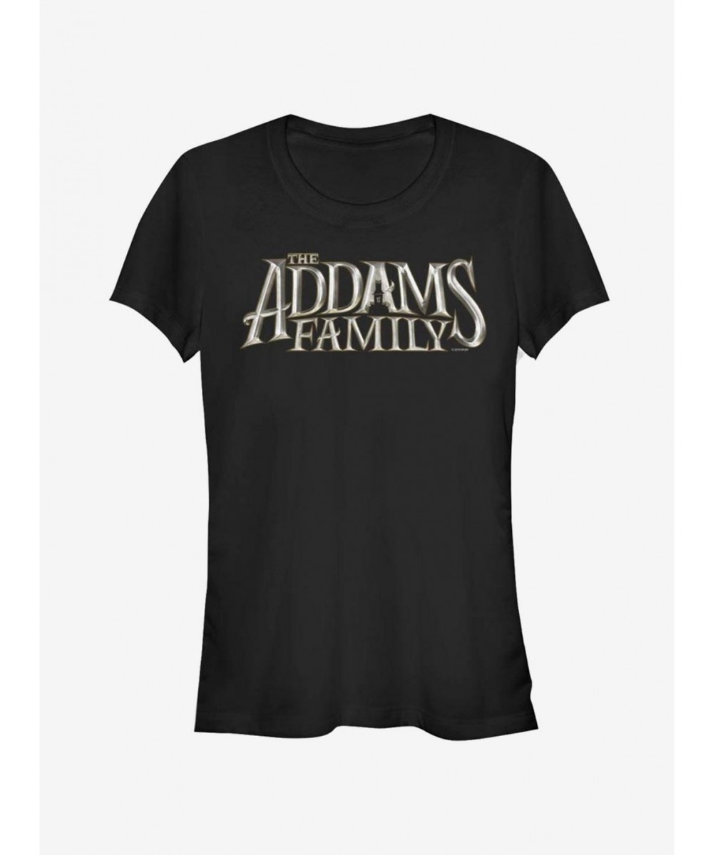 Festival Price The Addams Family Theatrical Logo Girls T-Shirt $8.22 T-Shirts