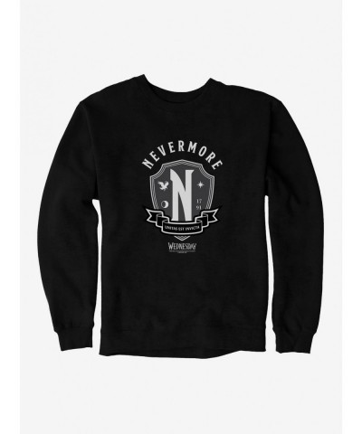 Clearance Wednesday Nevermore Academy Emblem Sweatshirt $16.61 Sweatshirts