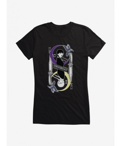 Pre-sale Wednesday Moon And Stars Doppleganger Card Girls T-Shirt $11.45 T-Shirts