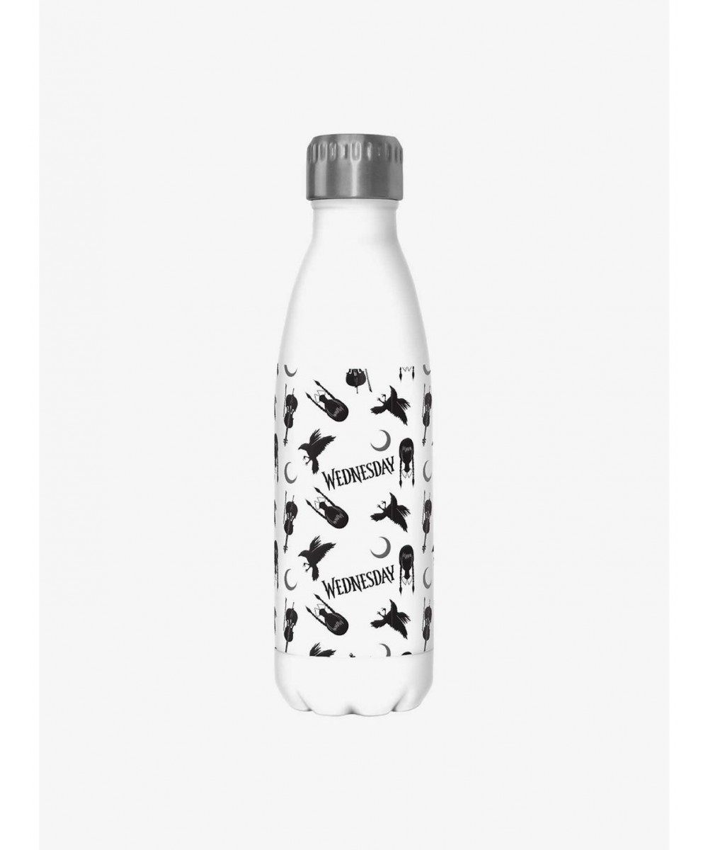 Clearance Wednesday Icons Pattern Water Bottle $11.21 Water Bottles