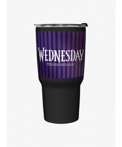 Hot Selling Wednesday Striped Title Travel Mug $11.06 Mugs